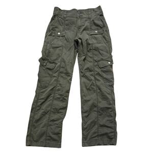 Hollister Low Rise Baggy Cargo Pants Army Green XS Y2K Streetwear Utility